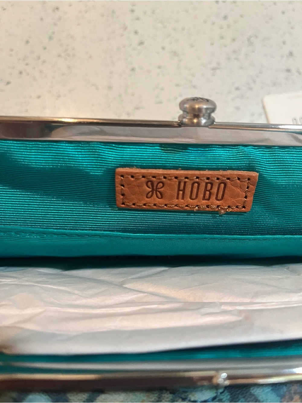HOBO Teal Blue and Coral Frame Clutch, new with tags! - Picture 8 of 11